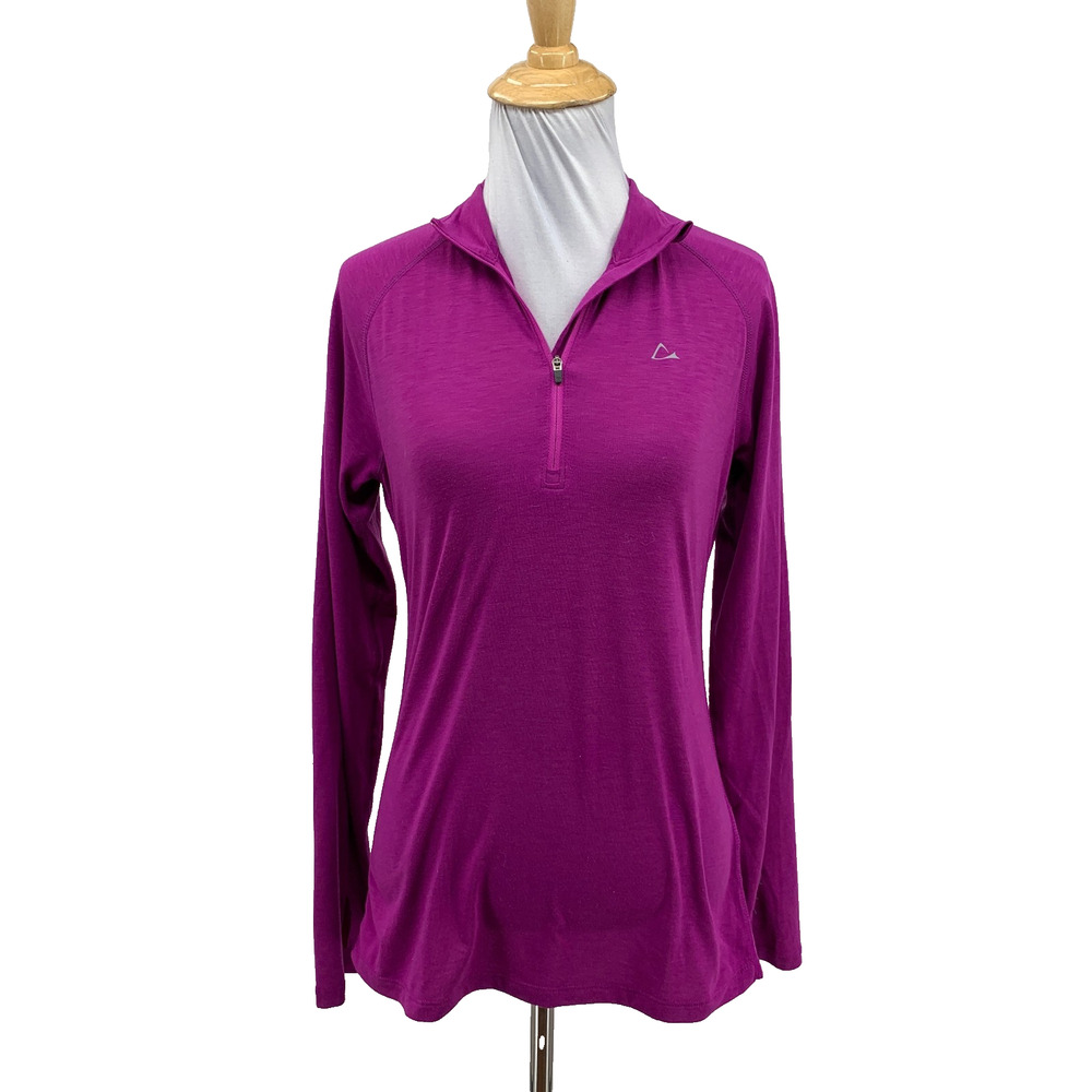 Paradox Top Women S Small Berry Drirelease Merino Wool Blend Thermal Layer Shirt